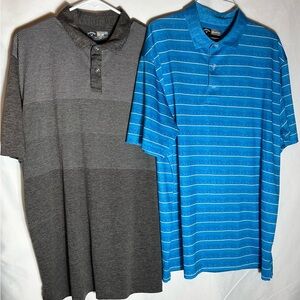 Callaway Charcoal and Striped Blue Polo Shirts